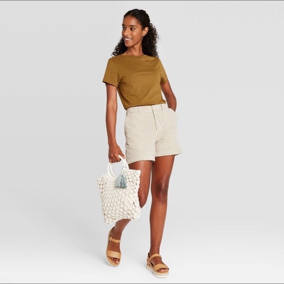 A NEW DAY Olive Casual Short Sleeve Tee Shirt Sz M - Picture 5 of 5